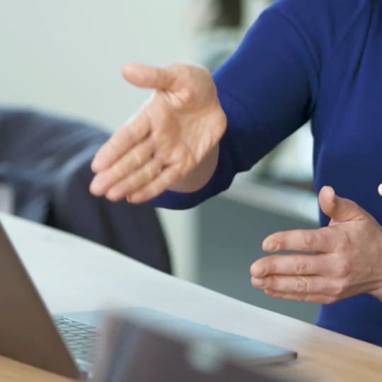 ServiceNow software engineer making a point with hands