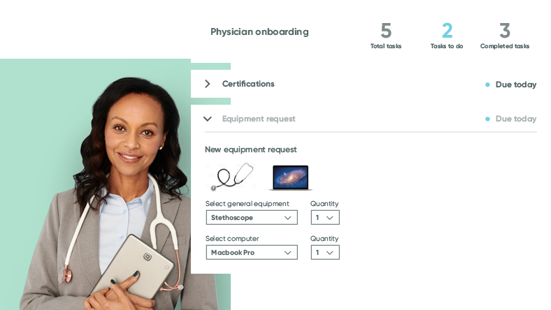 Streamlined, HIPAA compliant cloud medical services and physician onboarding