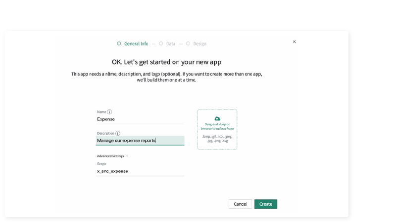Get started by inputting data into pre-built fields
