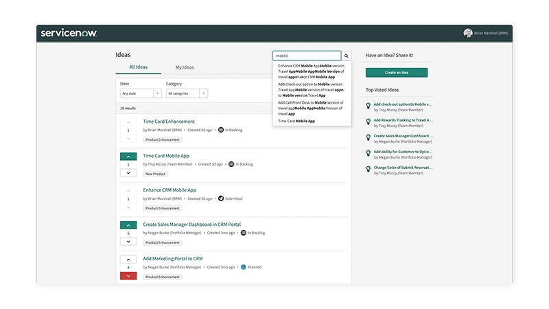 Display related ideas to reduce repetition