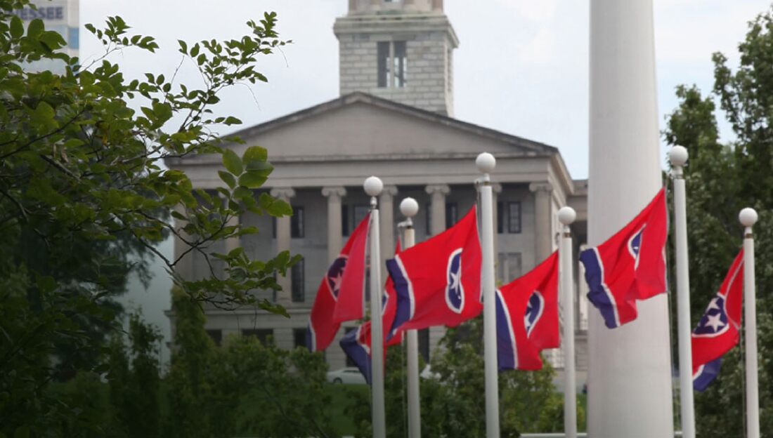 Two large state of Tennessee capitol buildings