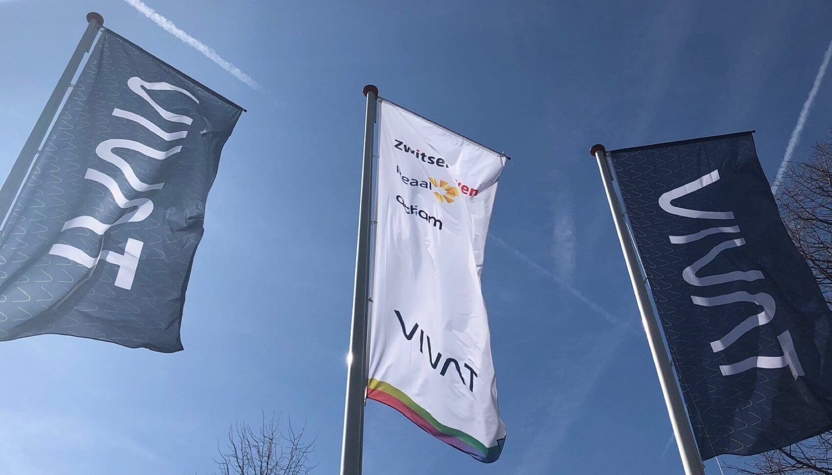 three flags with VIVAT on 