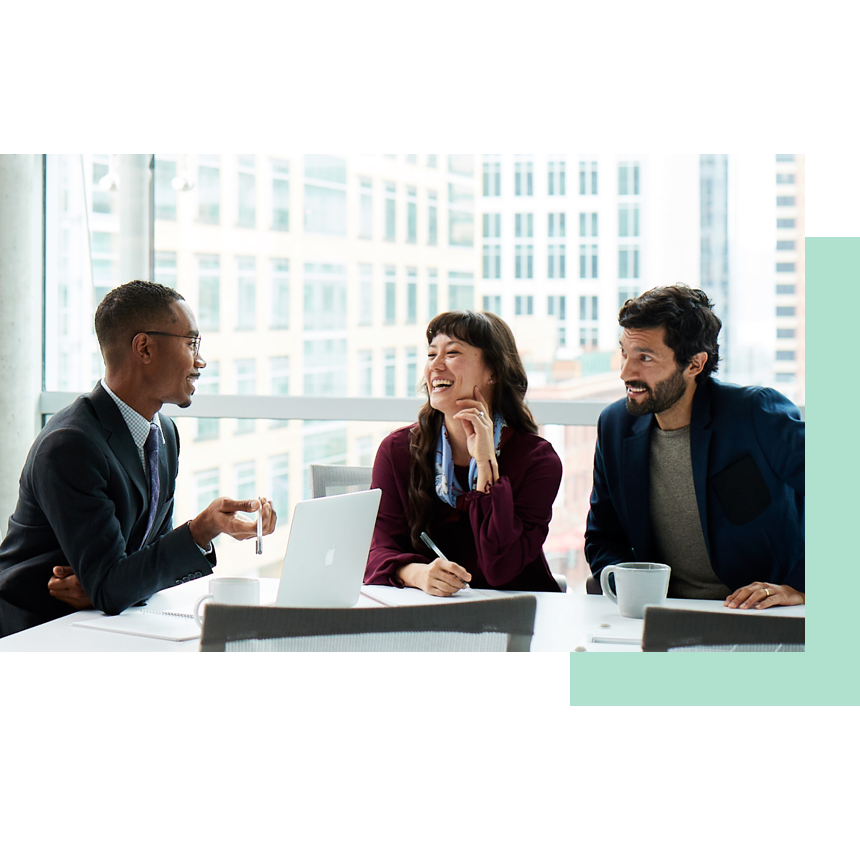 ServiceNow customers working in a meeting