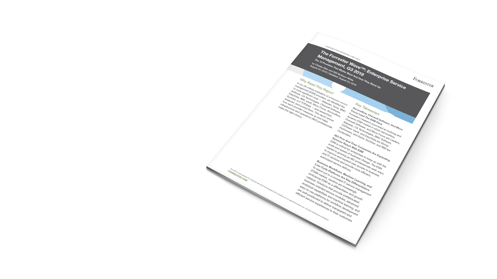 Forrester report on ITSM