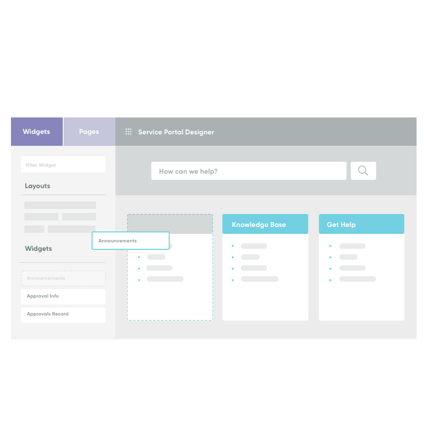 Easily create a service portal with pre-built widgets 